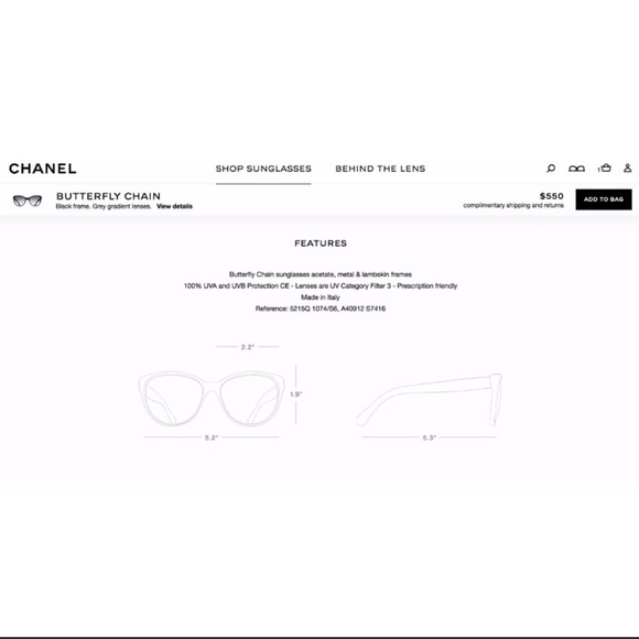 Authentic CHANEL CC Chain Sunglasses 5215Q - Picture 6 of 6